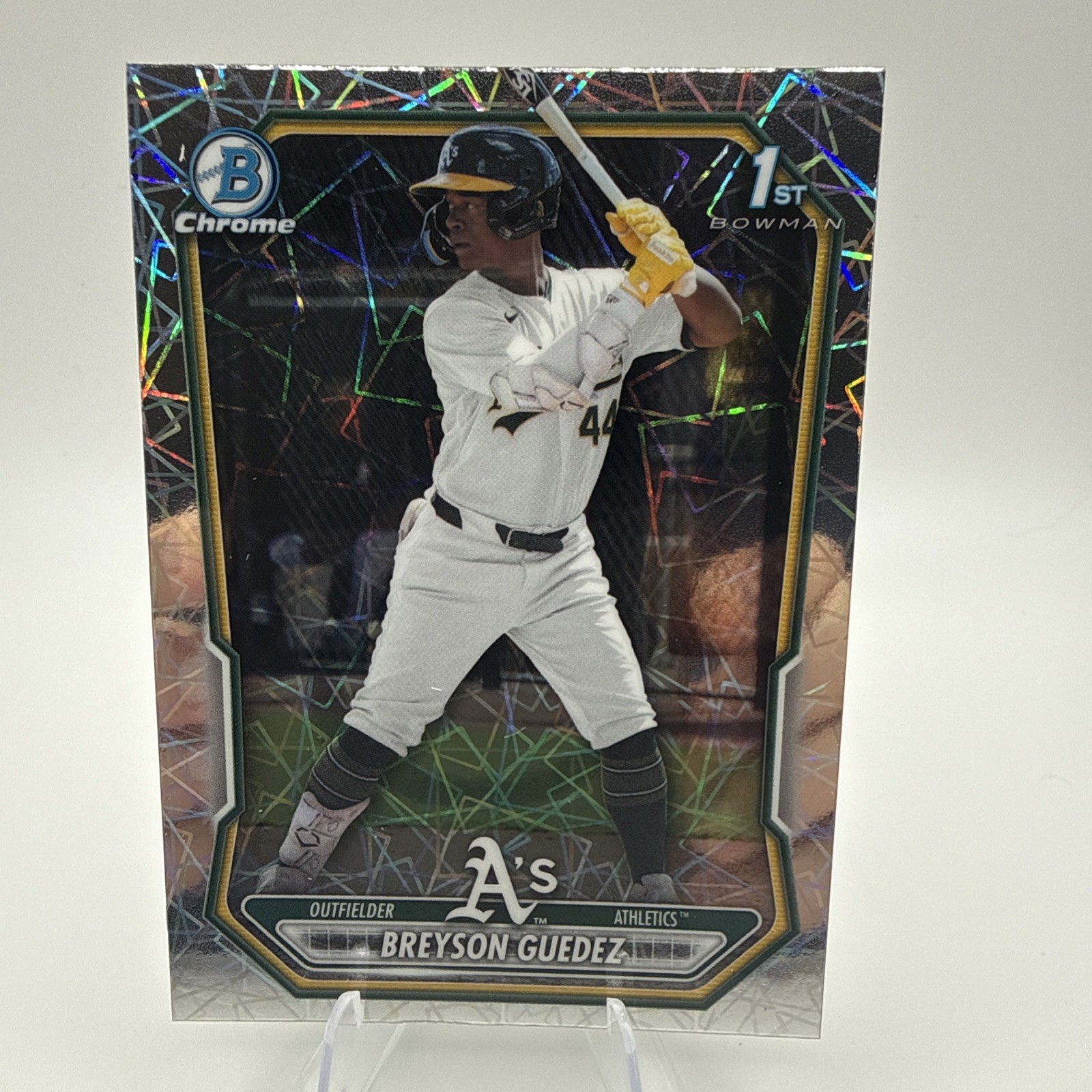 Breyson Guedez 2026 1st Bowman Chrome Prospect Laser Refractor #BCP-32 Athletics