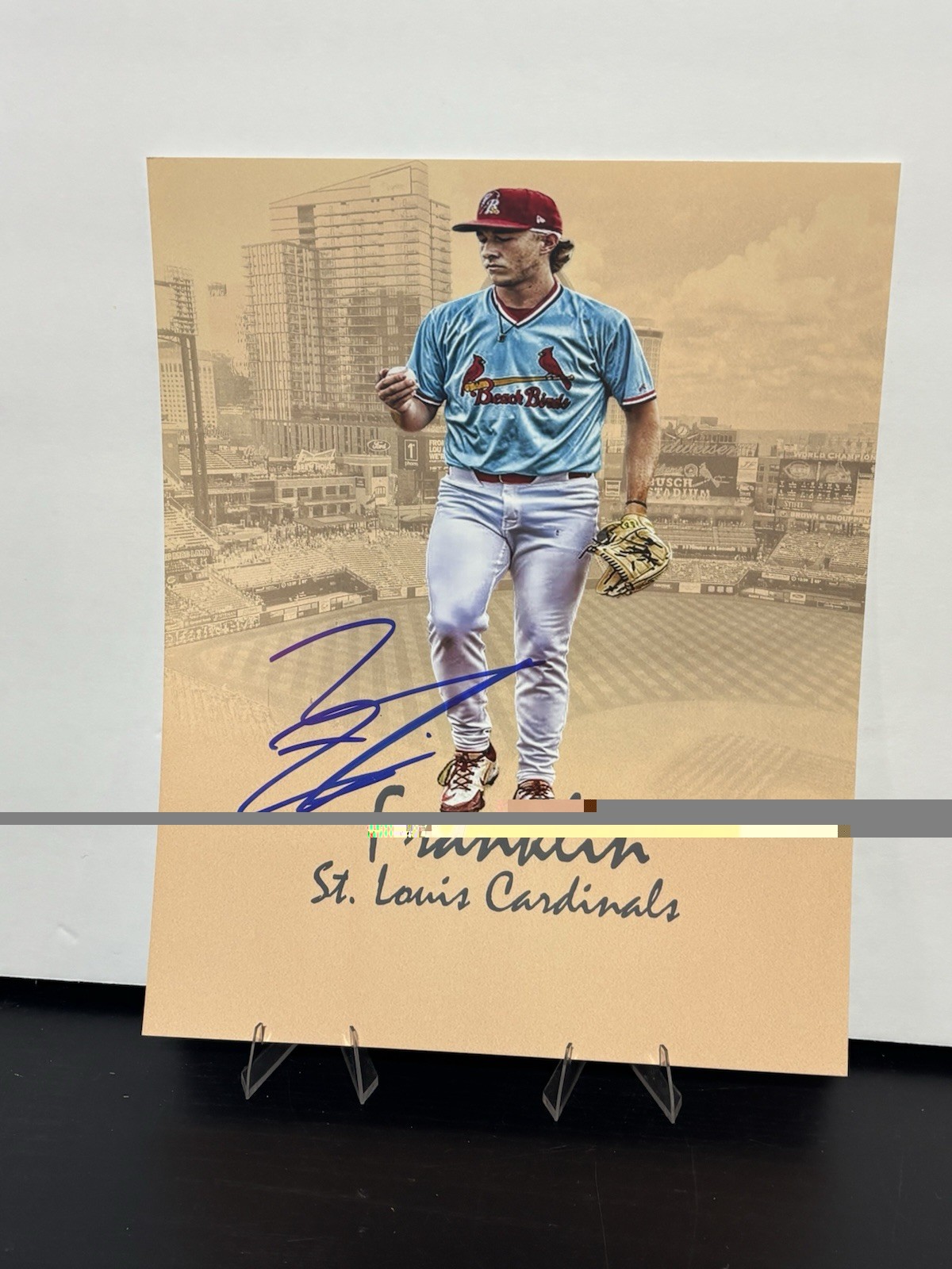 Tanner Franklin Signed 8×10 IP Autograph No Coa St. Louis Cardinals
