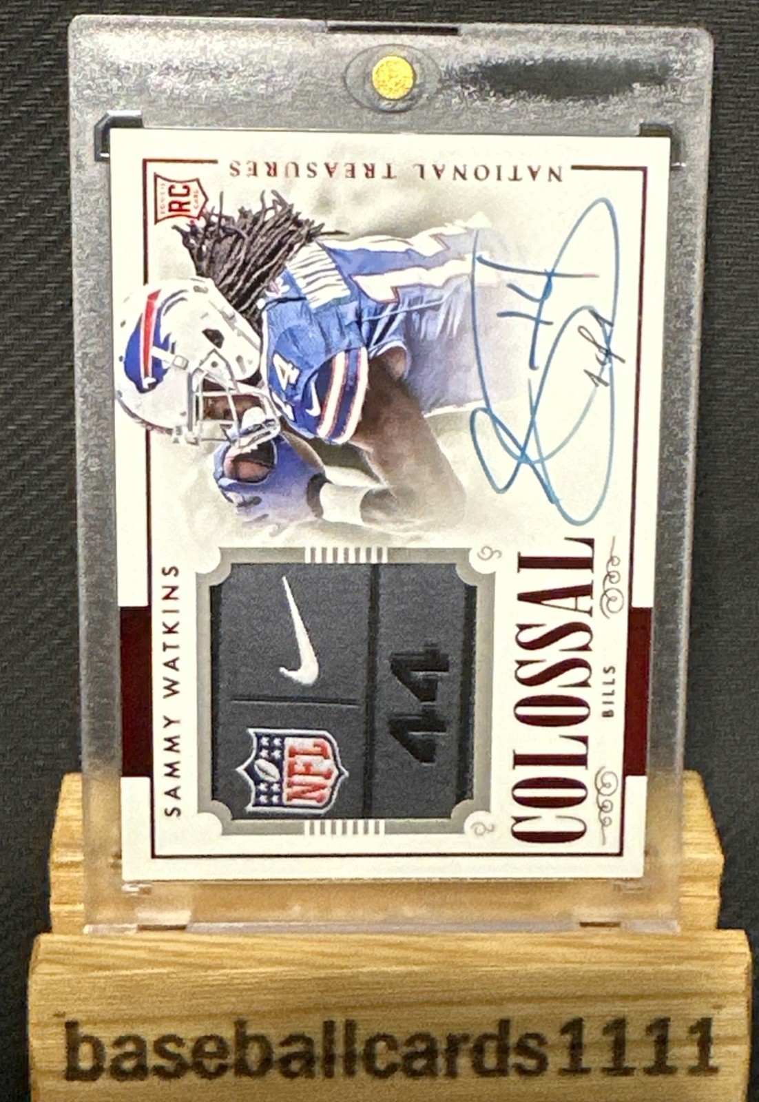 2014 National Treasures Colossal NFL Shield Sammy Watkins 1/1 Patch Auto F3