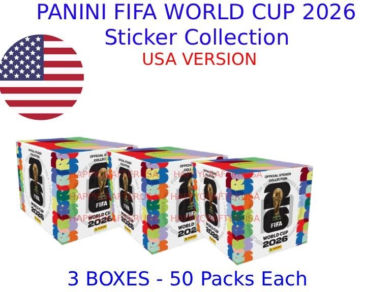 2026 Panini FIFA World Cup Sticker Album – 3 Boxes of 50 packs each * IN STOCK