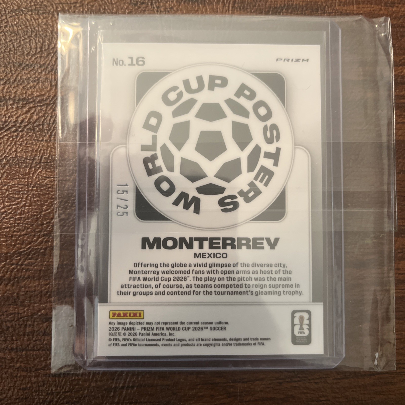 2026 Panini Prizm FIFA World Cup Posters Monterey Mexico CASE HIT SSP MOJO /25