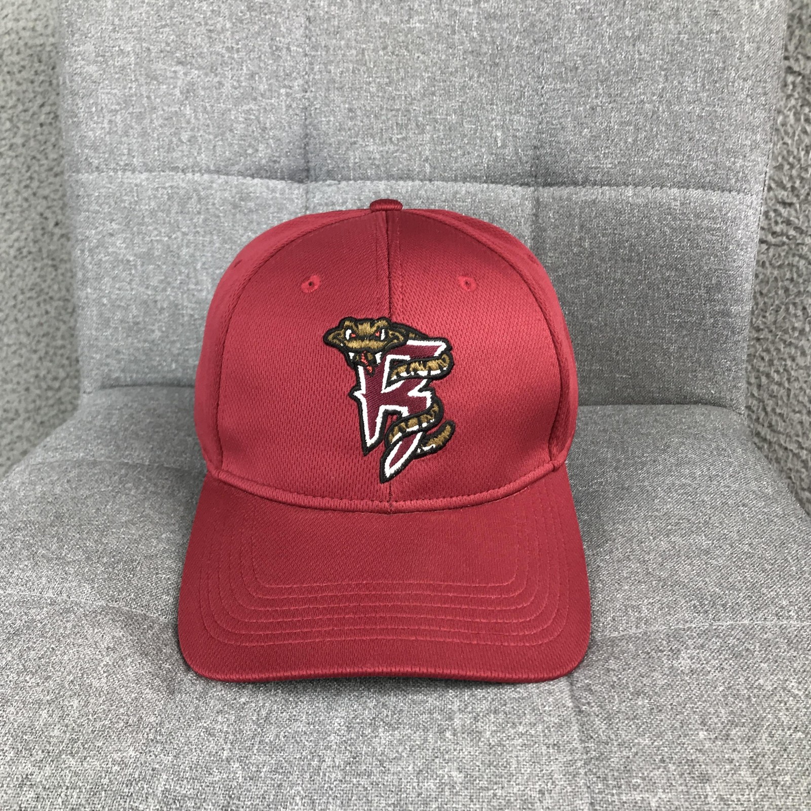 F Mascot Hat Cap Strap Back Mens One Size Red Embroidered Baseball OC Sports