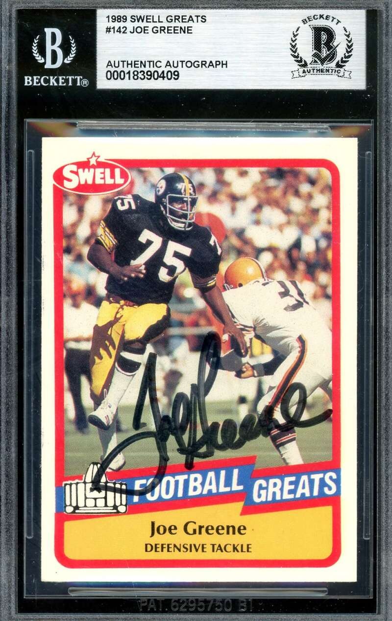 Joe Greene Beckett BAS Signed 1989 Swell Greats Autograph