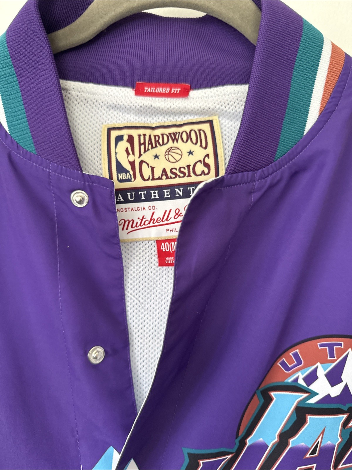 Authentic Utah Jazz NBA Mitchell & Ness 1997-98 Warm up Jacket Size 40 Medium