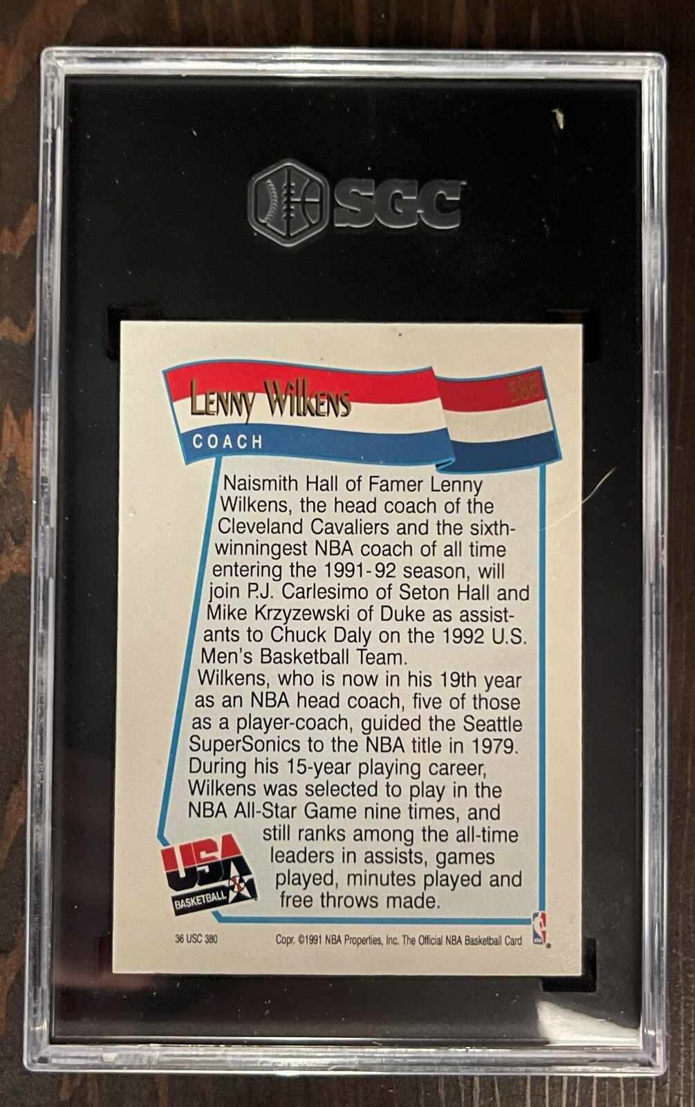 1992 Hoops USA Basketball Coach – Lenny Wilkens – #586 – Dream Team