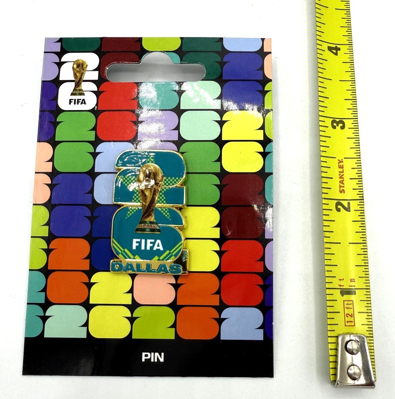 FIFA WORLD CUP 2026 OFFICIAL DALLAS 1.5″ HOST CITY LOGO PIN FREE SHIP