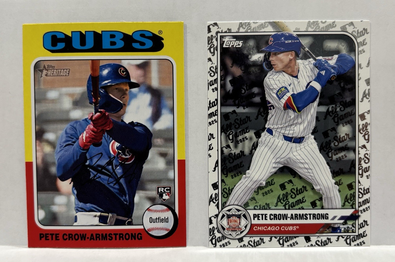 2024 Topps Heritage Pete Crow-Armstrong Rookie Card RC #177 + 2025 All Star #31