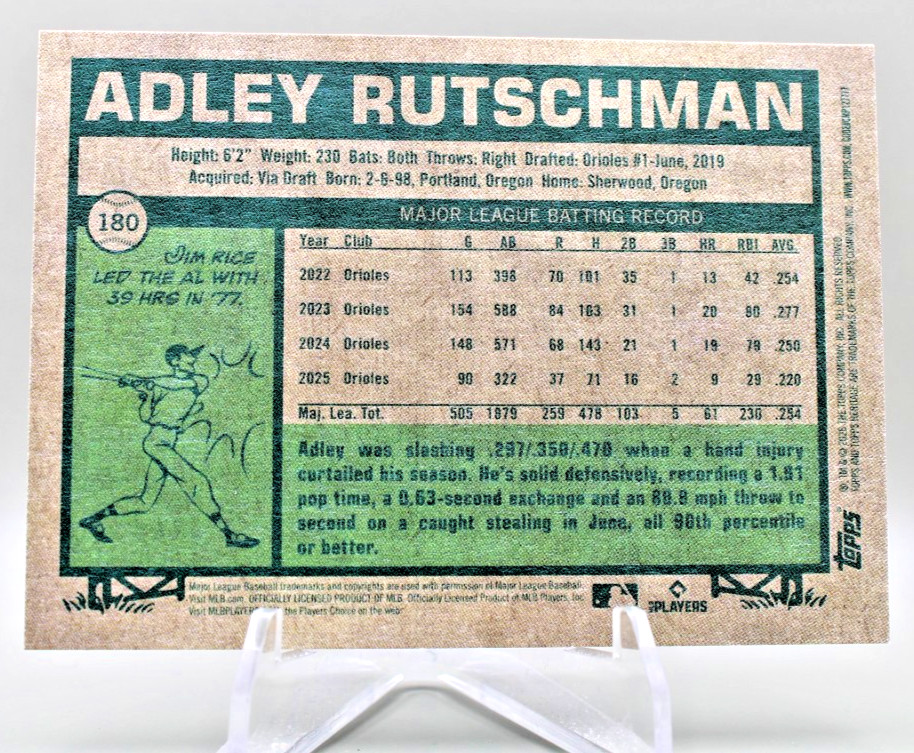 2026 Topps Heritage – Adley Rutschman #180 Orioles