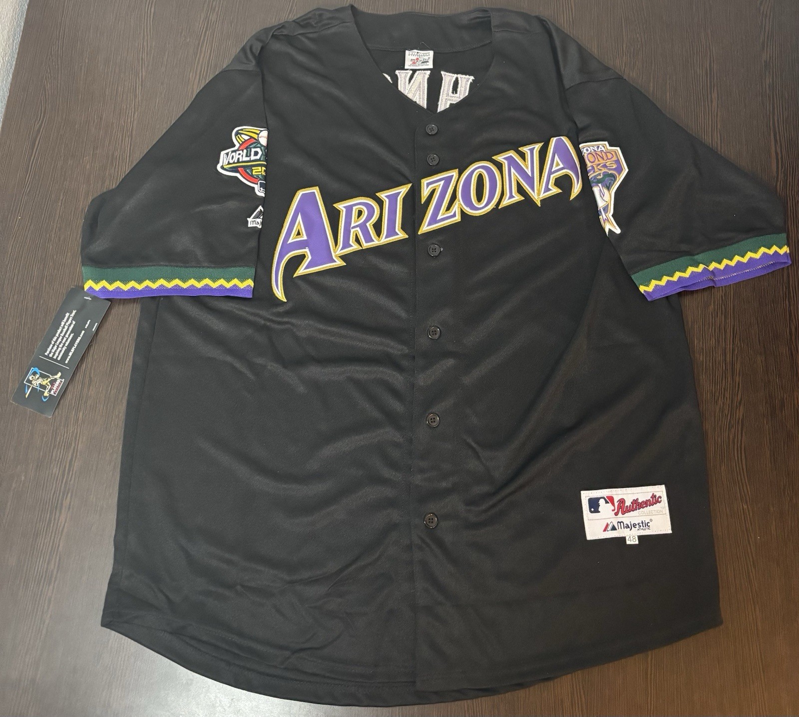 SALE Retro Randy Johnson 2001 Arizona Diamondbacks Men’s World Series Jersey