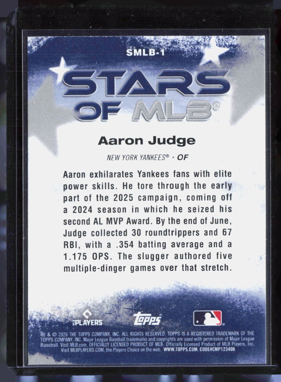 2026 Topps #SMLB-1 Aaron Judge Stars of MLB Crackle Foil
