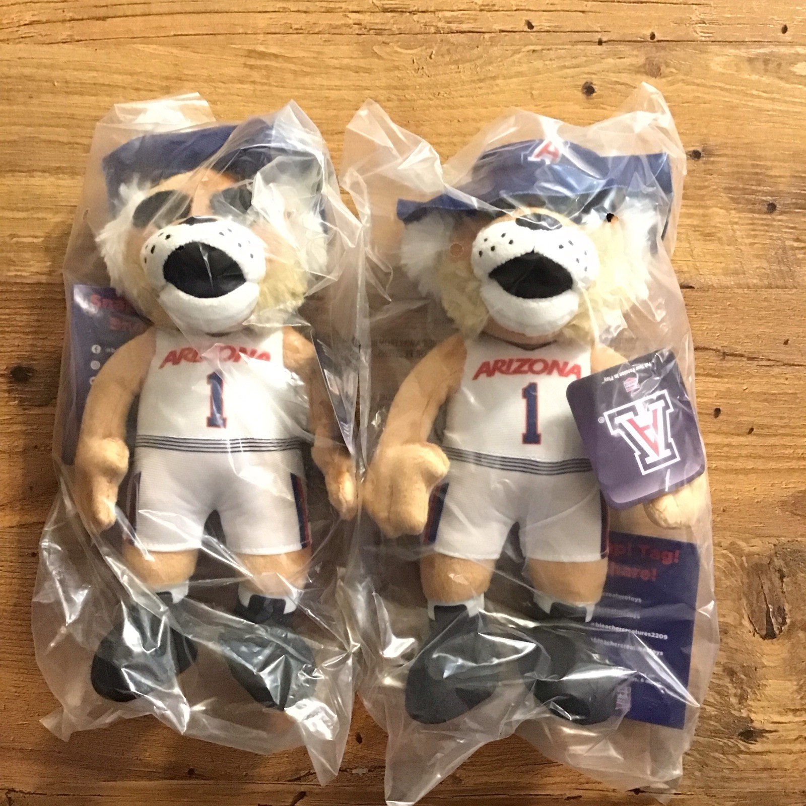 x2 Bleacher Creatures Arizona Wildcats Wilbur 10″ Mascot Plush Figure Basketball