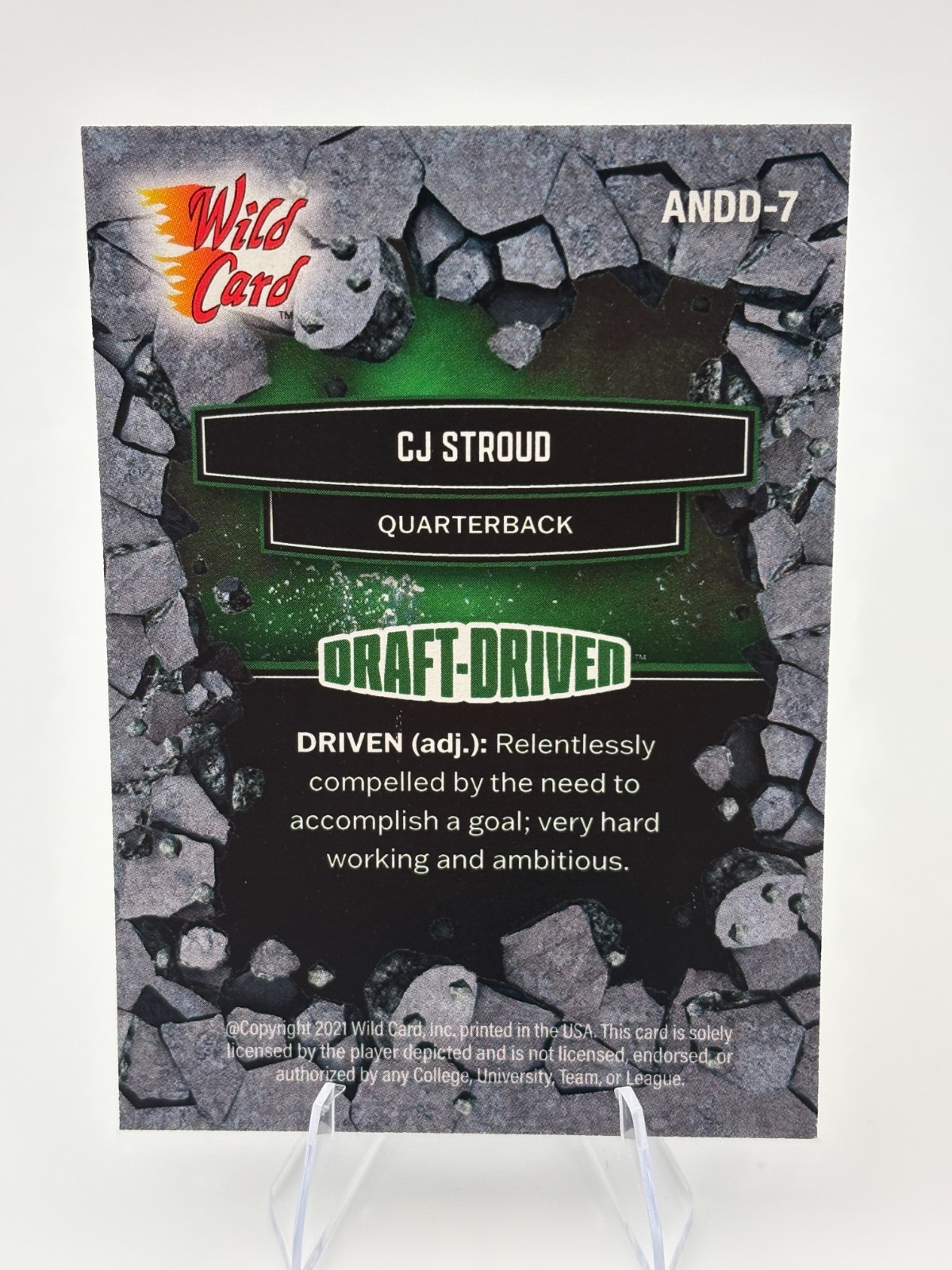C.J. Stroud 2021 Wild Card Alumination Collegiate Draft-Driven Green #ANDD-7