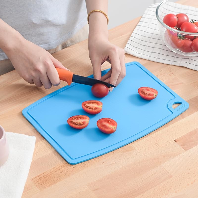 Liflicon Thick Silicone Cutting Board 12.6” x 9.1” 12.6″L x 9.1″W, M-Blue