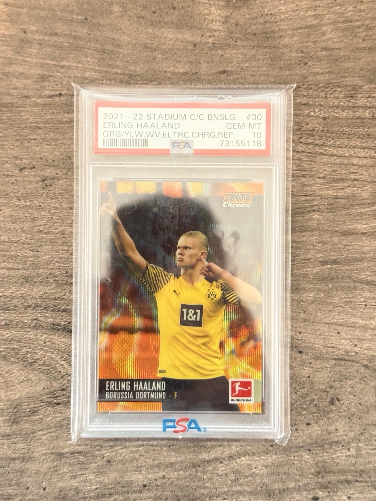 2021 Stadiums Club Chrome Erling Haaland Orange Wave Refractor