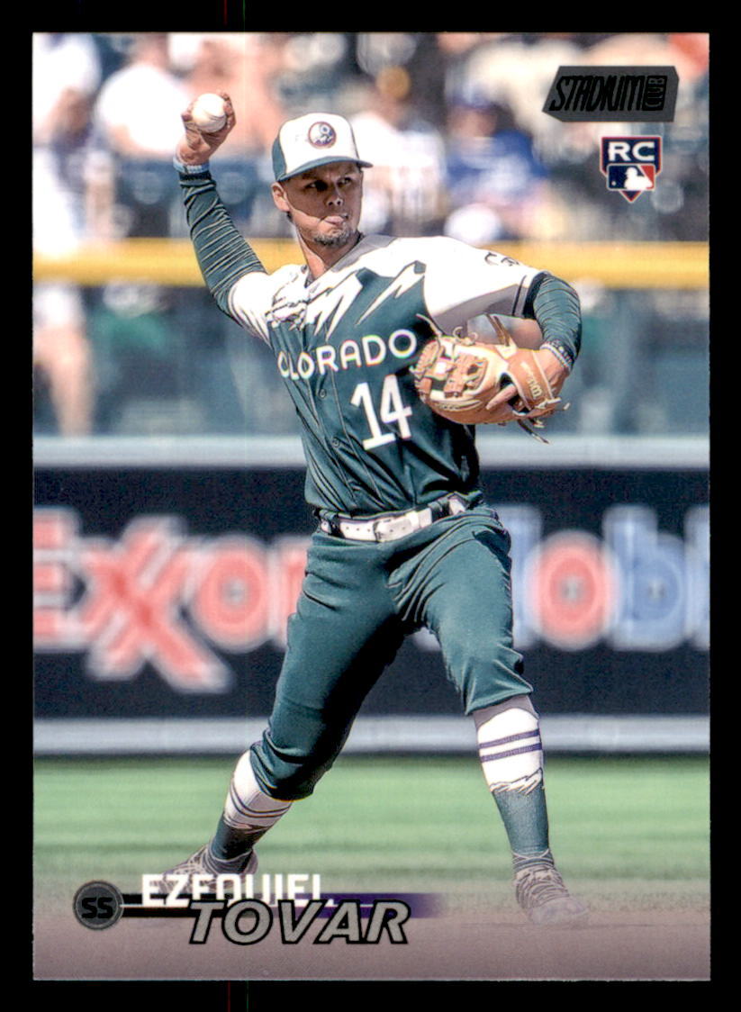 2023 Stadium Club Black Foil #254 Ezequiel Tovar Colorado Rockies RC