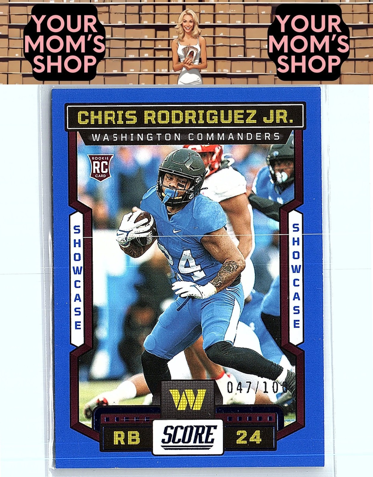 2023 Score #330 Chris Rodriguez Jr. Showcase #/100 SN, RC