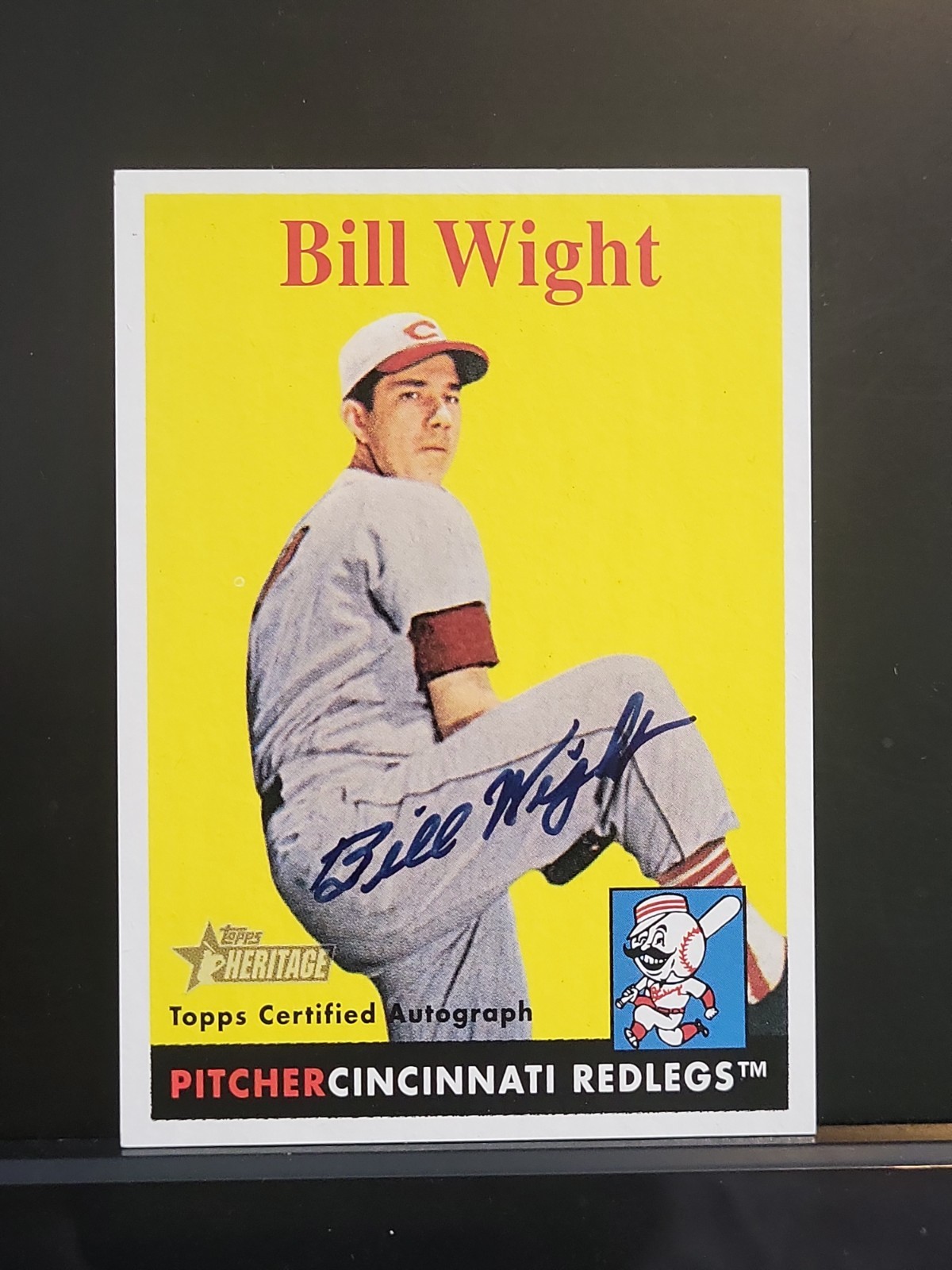 2007 Topps Heritage Real One Autograph BILL WIGHT Cincinnati Reds AUTO
