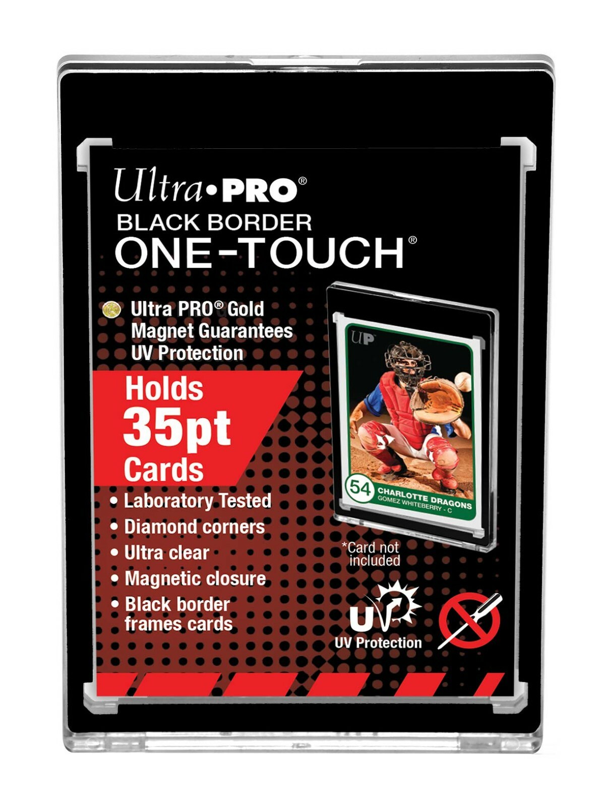 (20-Pack) Ultra Pro BLACK Border 35pt One Touch Magnetic Trading Card Holders