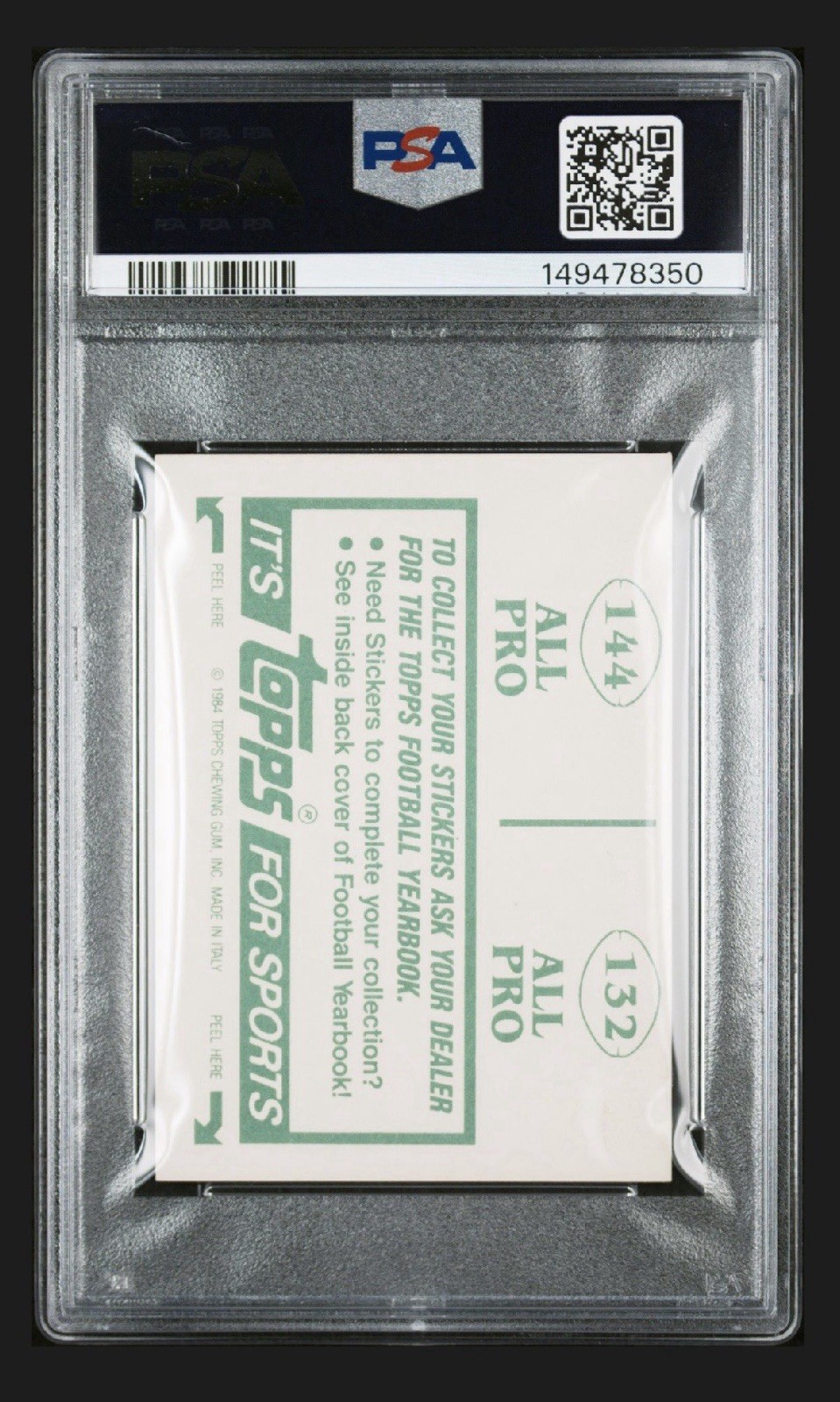 1984 Topps Album Stickers Nolan Cromwell Dan Marino #132-144 Rookie RC HOF PSA 7