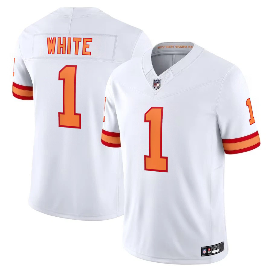 Men’s ’76 Buccaneers White 2025 Game Limited All Stitched Player Jersey S-3XL