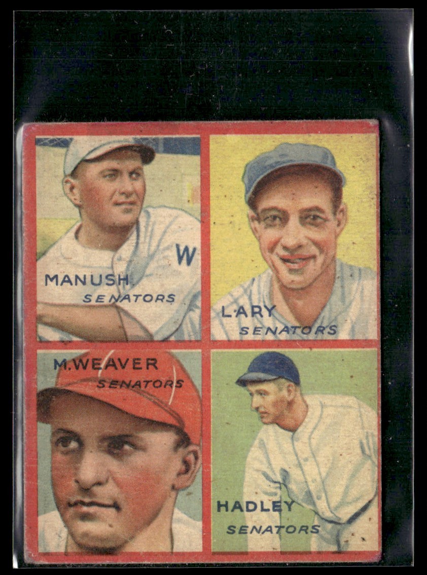 1934 Goudey 4 in 1 manush/Lary/Weaver/Hadley #2C