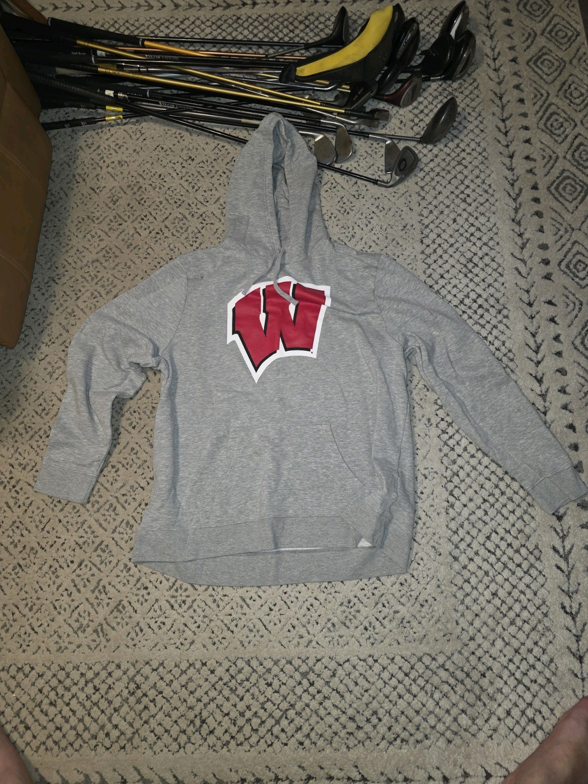 Wisconsin Badgers Men’s 3XL Hoodie Fanatics Sweatshirt Gray Long Sleeve Pullover