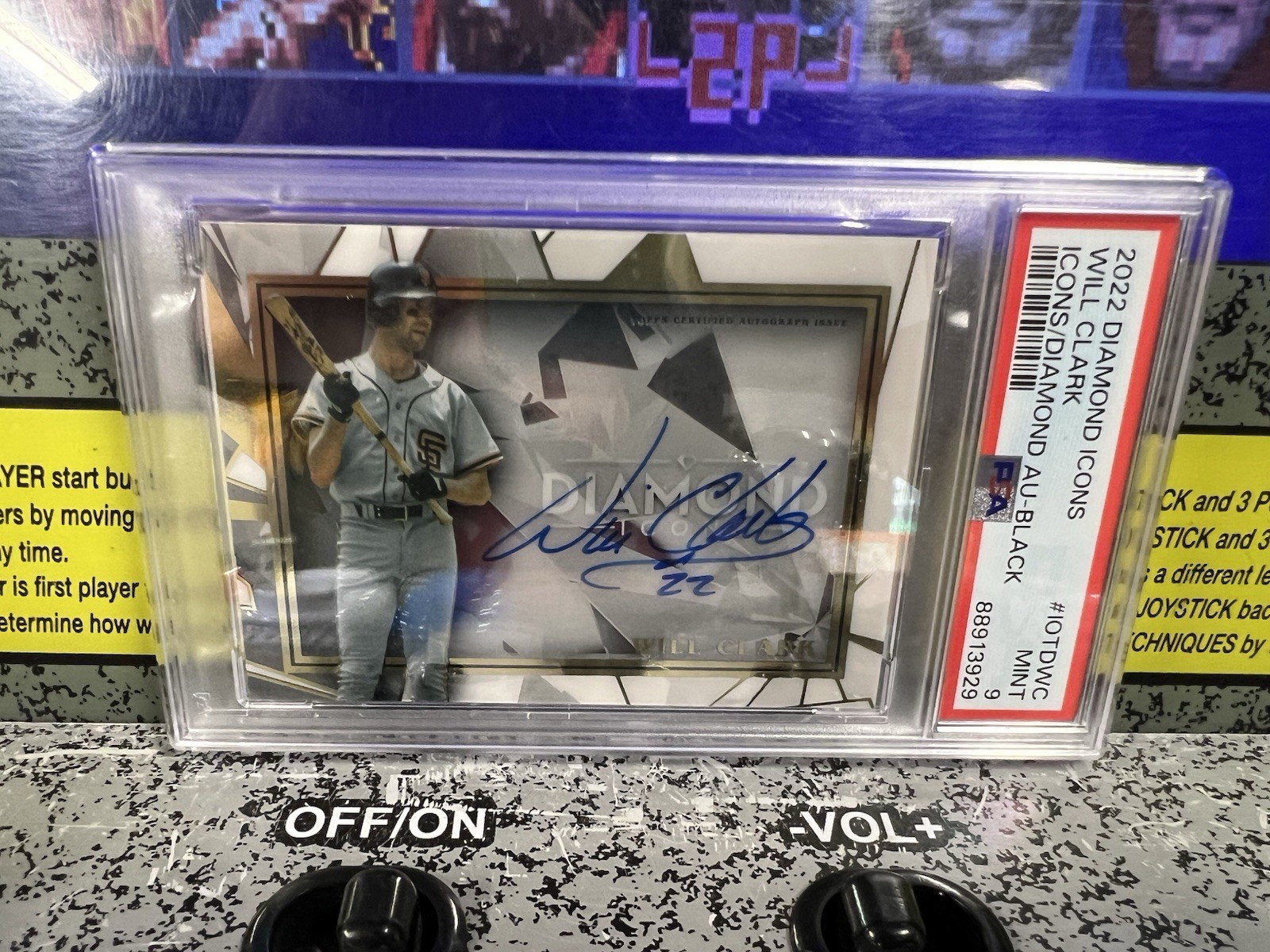 2022 Topps Diamond Icons Will Clark Black Clear Auto /5 PSA 9 Mint Giants