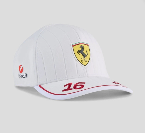 NEW PUMA Scuderia Ferrari F1 Team Charles Leclerc Cap 2026 White Adult Hat
