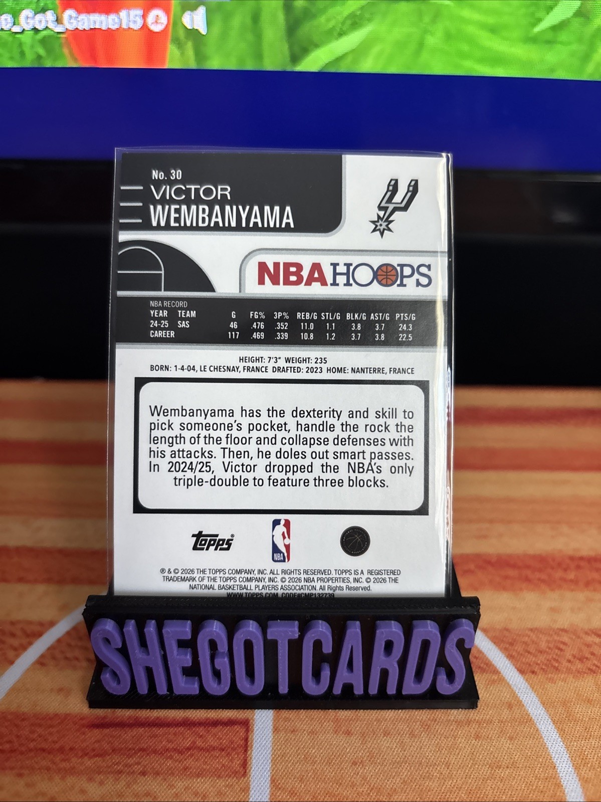 🔥📈VICTOR WEMBYAMA!!🔥 NBA Hoops 2026 #30 foil