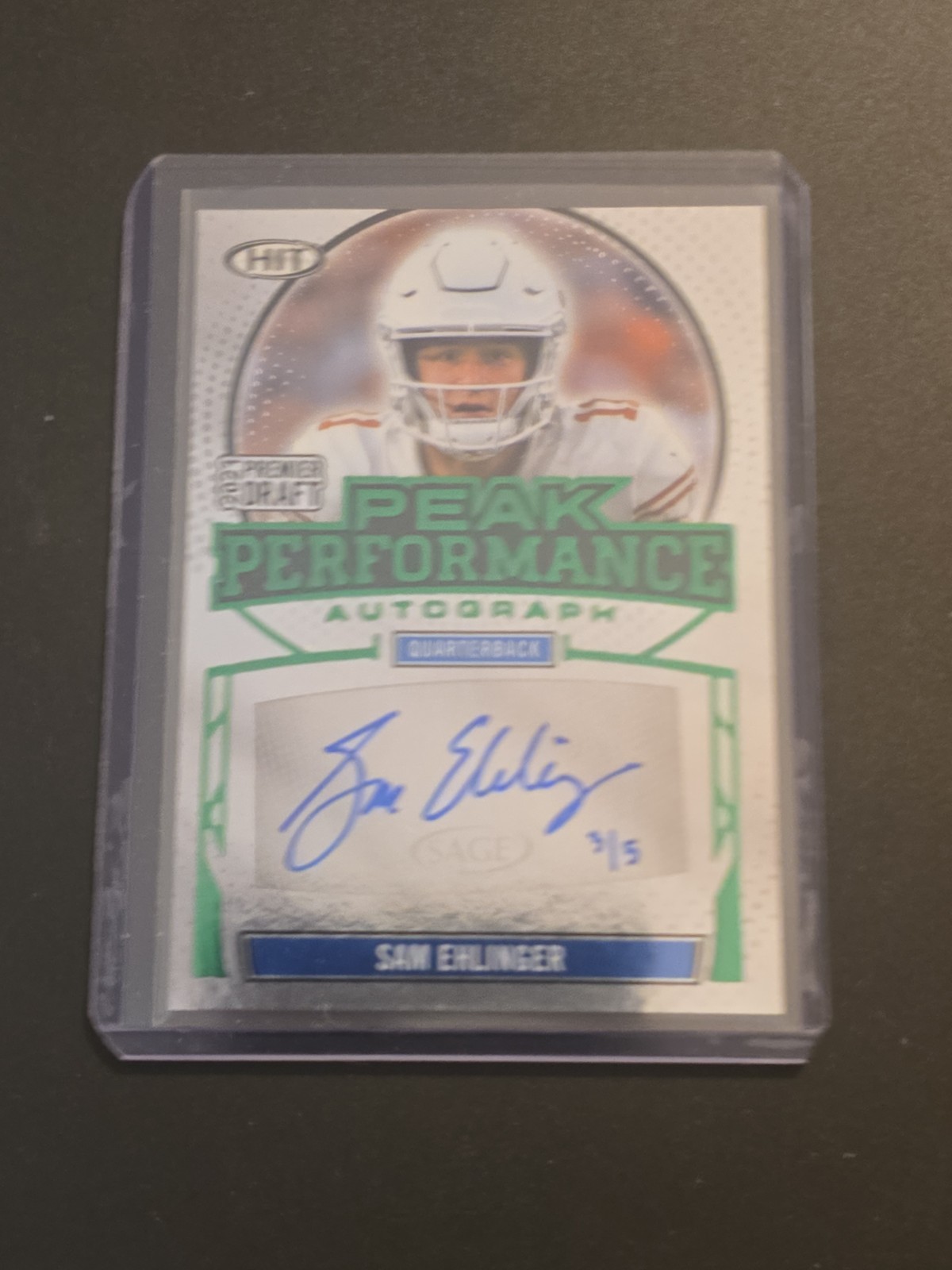 2021 Sam Ehlinger /5 RC Sage Hit Peak Performance