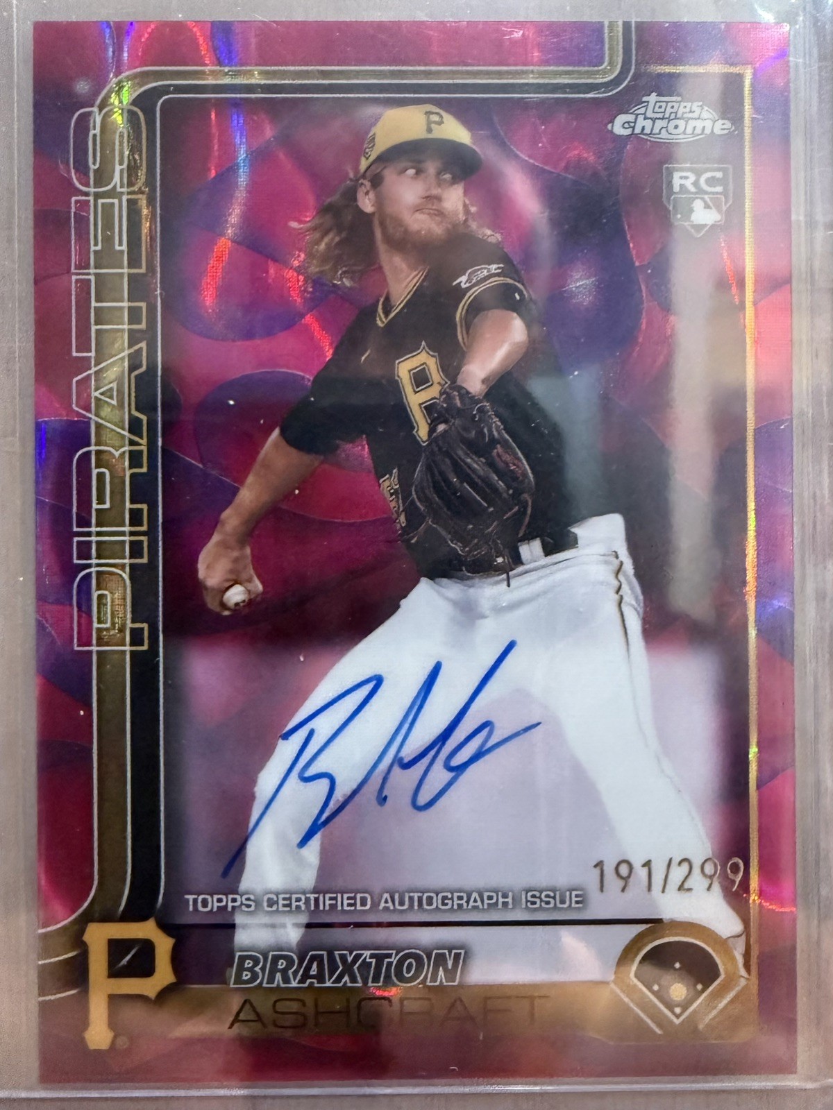 2025 Topps Chrome Update MAGENTA Lava RC AUTO Braxton Ashcraft! Autograph /299
