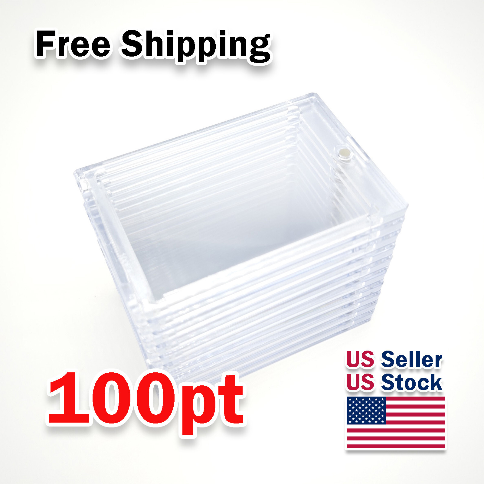 Magnetic Card Holder 100pt Point with UV Protection – Lot of 10 holders