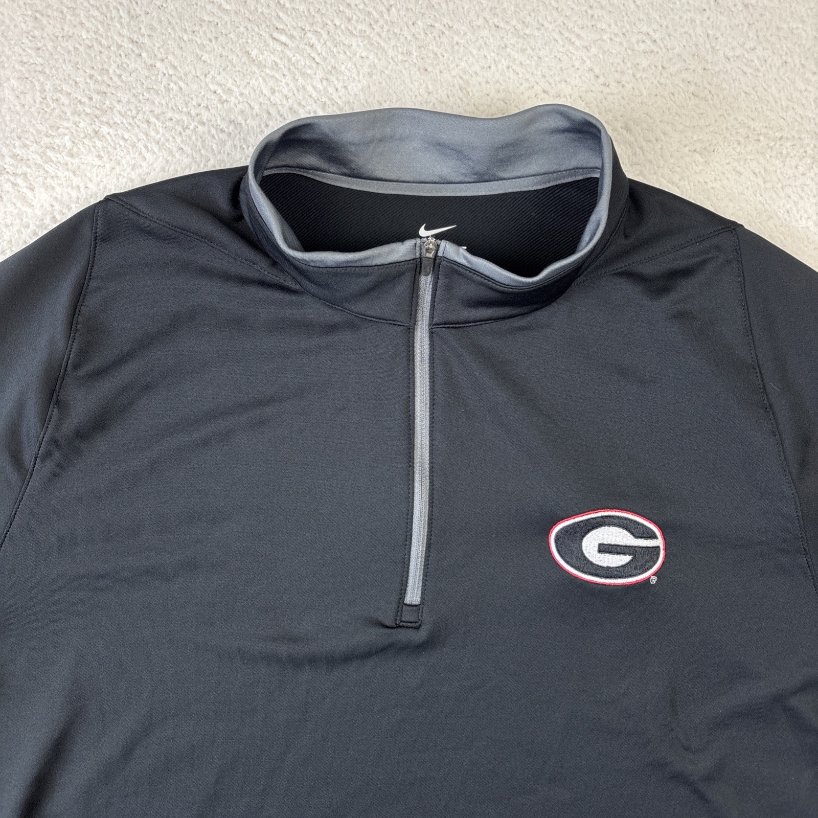 GEORGIA BULLDOGS x NIKE Mens 1/4 Zip 2XL Black Dri-FIT Performance Pullover UGA