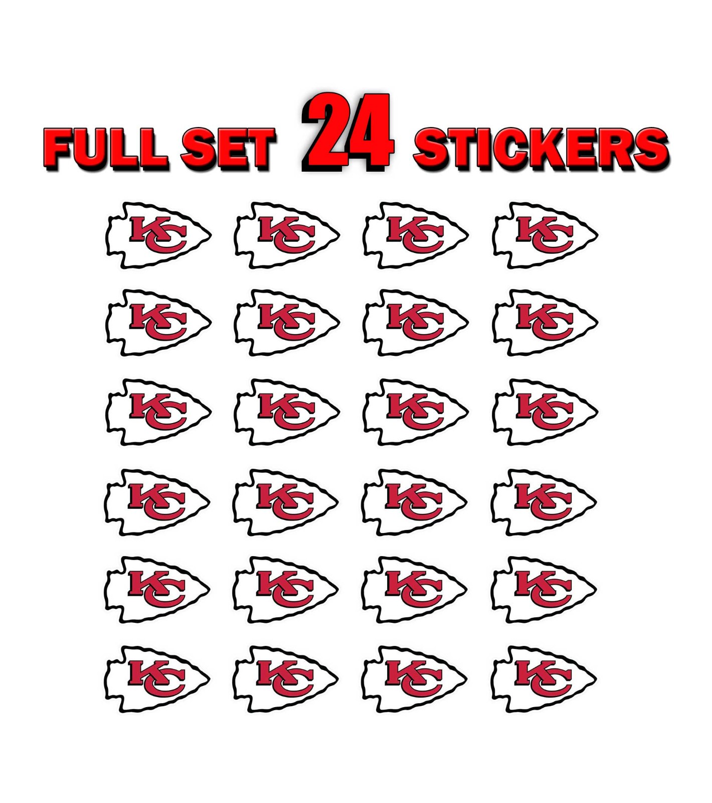 12 mini Kansas City Chiefs NFL sport sticker set new Stickers