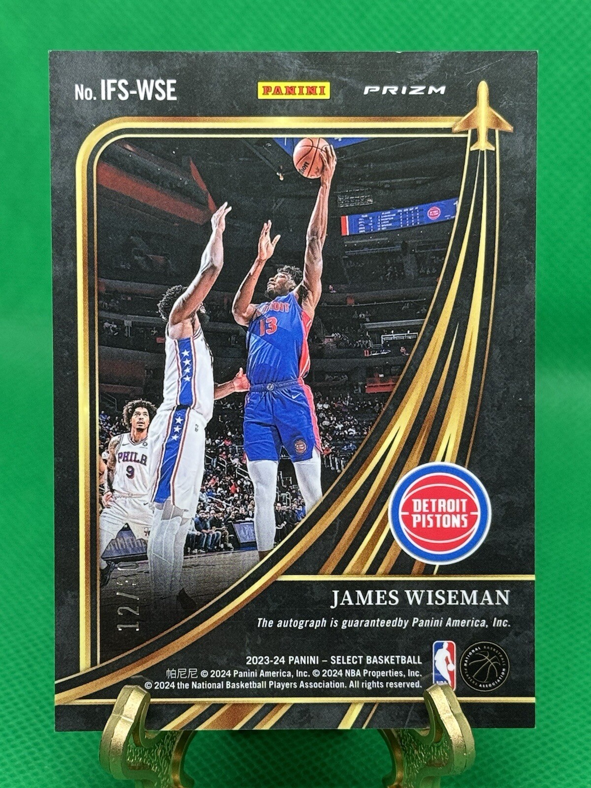 2023-24 SELECT IN FLIGHT SIGNATURES ORANGE PULSAR #3 JAMES WISEMAN AUTO #12/30