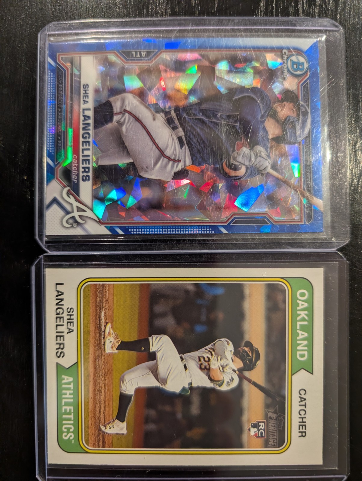 2023 Topps Heritage, 2019 Saphire Shea Langeliers Rookie Oakland Athletics 2