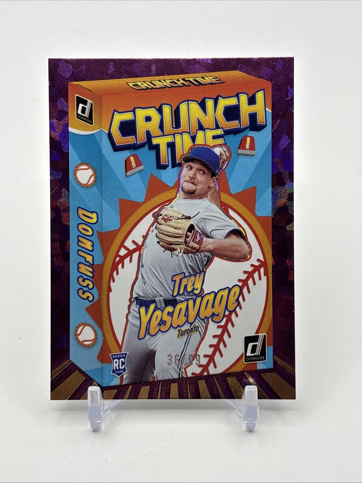 Trey Yesavage #/99 RC: 2026 Donruss Baseball -Crunch Time Purple Ice -Blue Jays