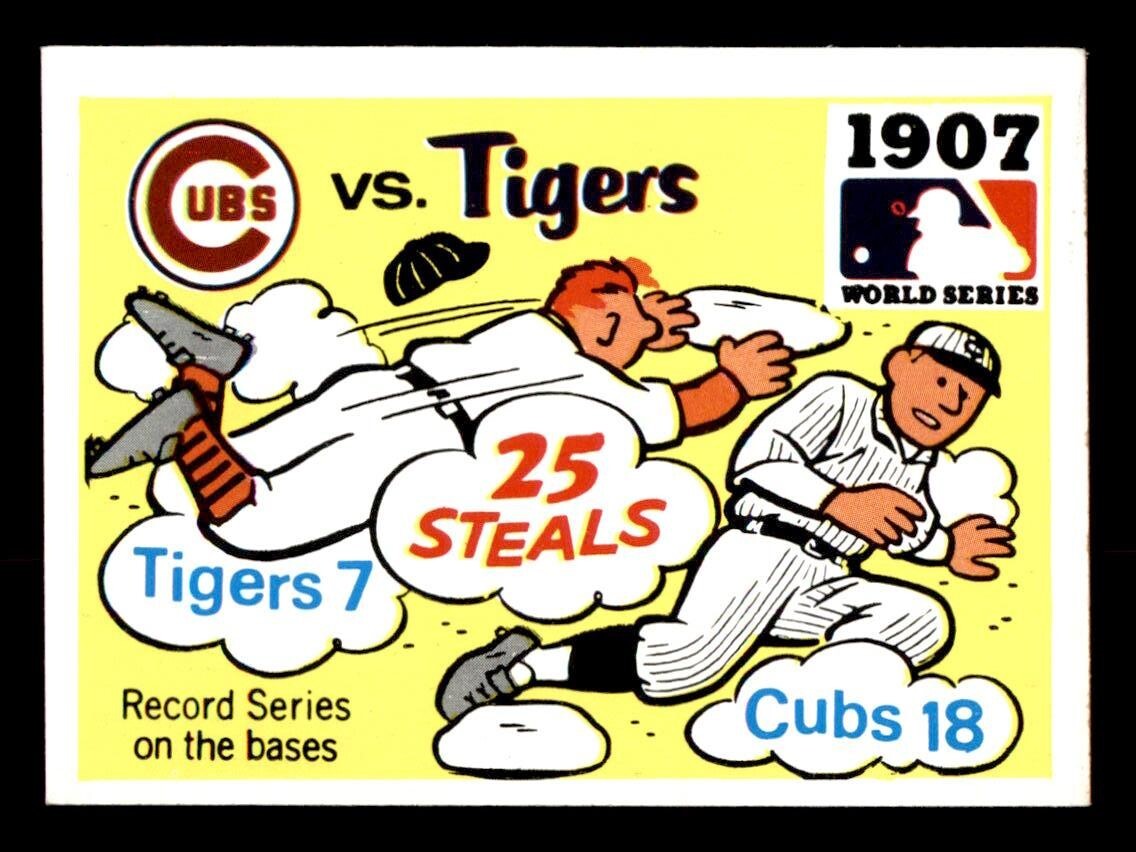 1971 Fleer World Series Baseball #5 1907 Cubs vs. Tigers NM *d2