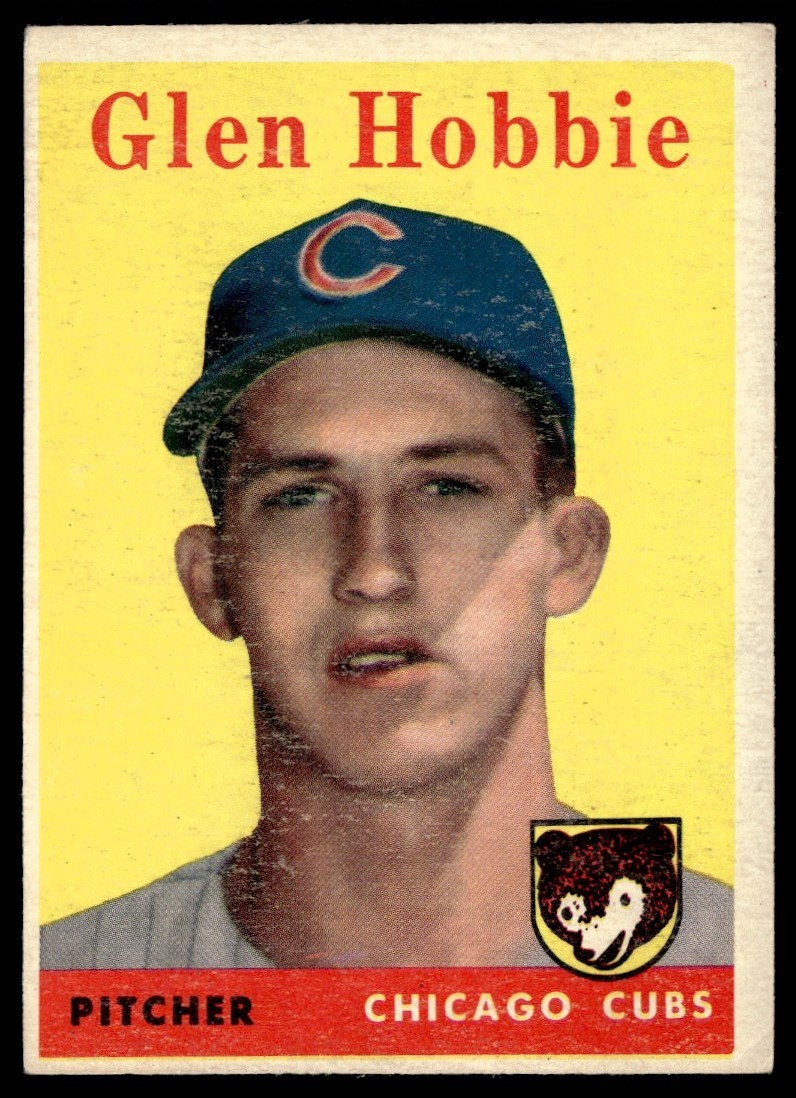 1958 Topps Glen Hobbie – RC Chicago Cubs #467