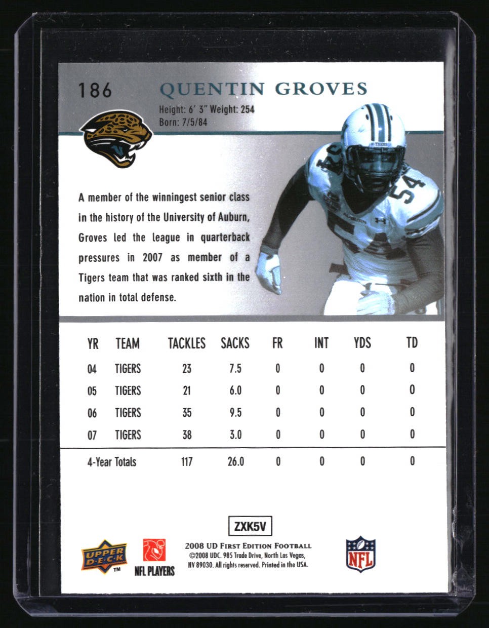 2008 Upper Deck First Edition #186 Quentin Groves
