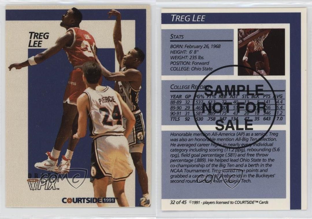 1991 Courtside Draft Pix Sample Treg Lee #32 2p7
