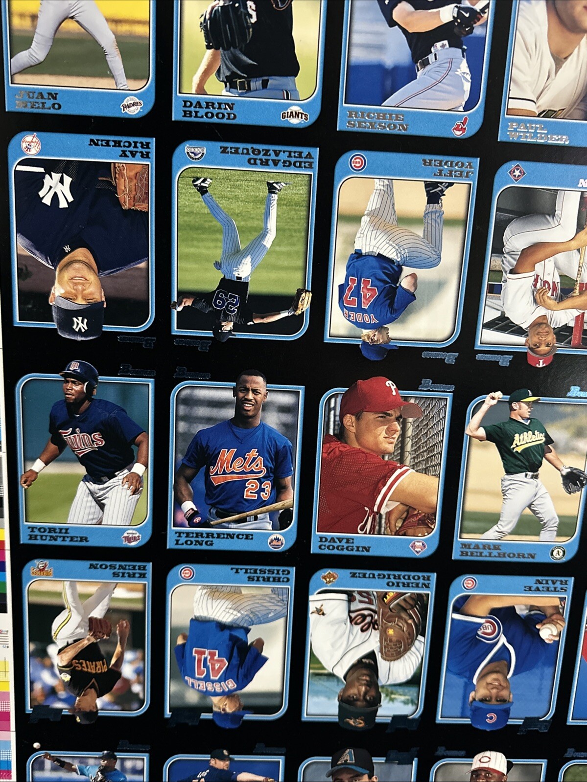 1997 Bowman Baseball Uncut Sheet Adrian Beltre RC Tatis Jeter Ripken MLB Stars