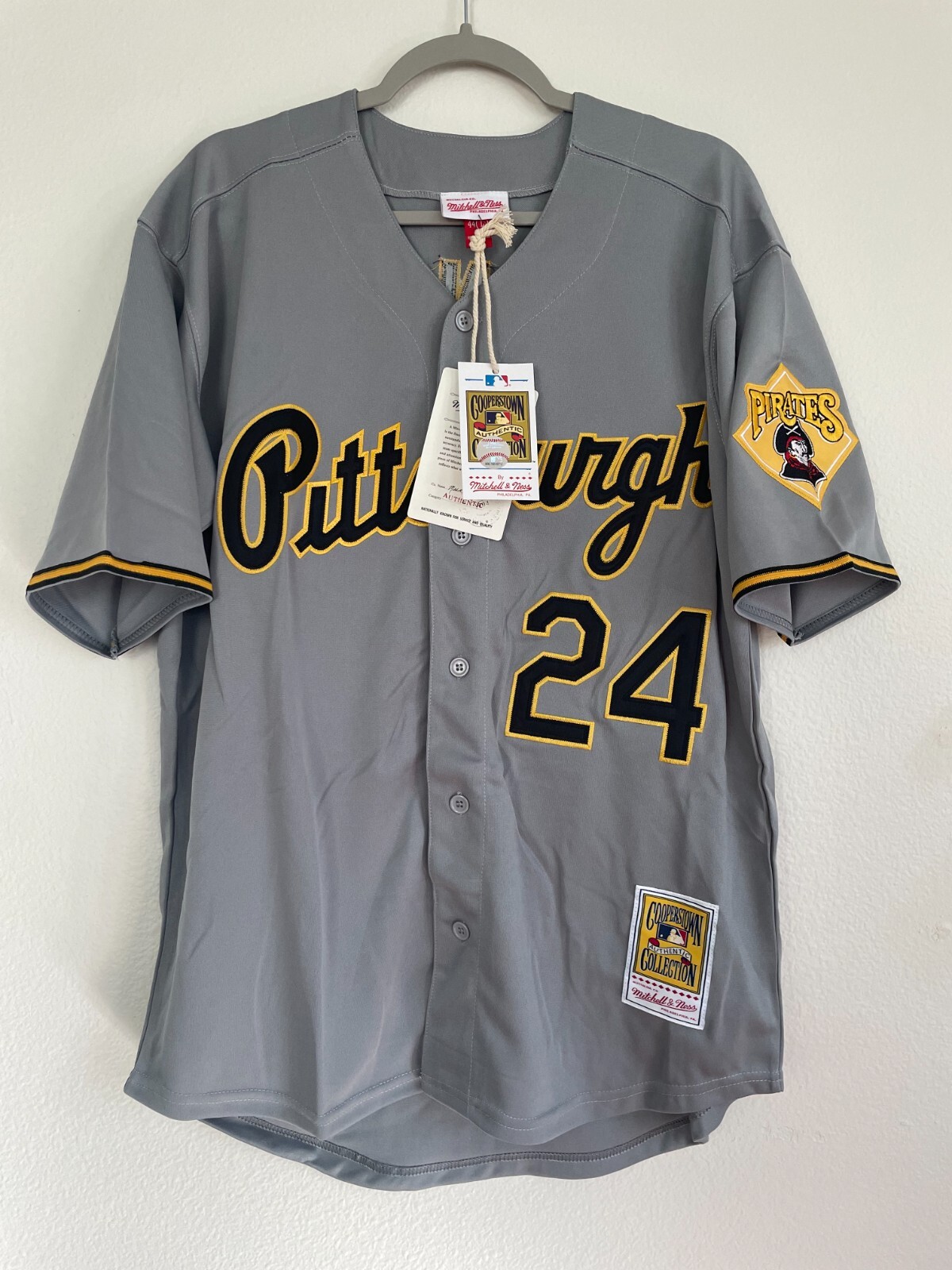 barry bonds 1992 jersey Pittsburgh pirates gray men’s size throwback all sizes