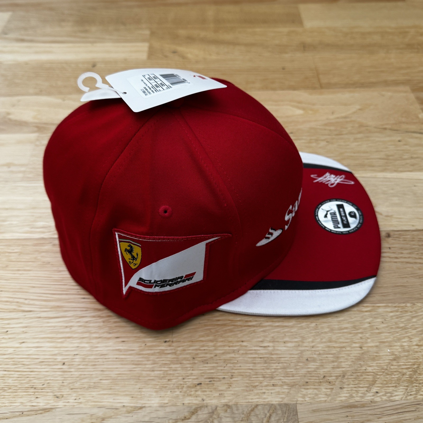 Ferrari F1 Santander Flat Fitted Brim Vettel Cap BNWT Authentic Genuine VTG