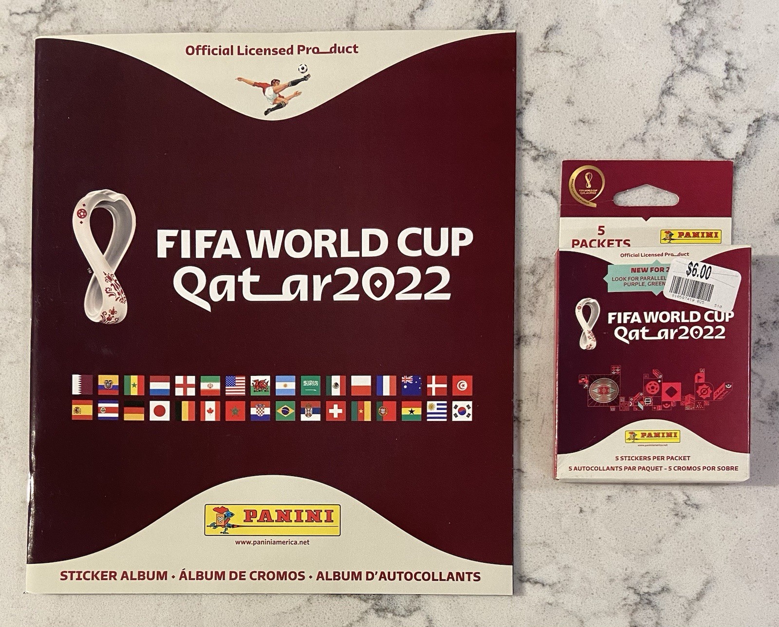 FIFA World Cup Qatar 2022 Sticker Album With 5 Panini Sticker Packets….NEW