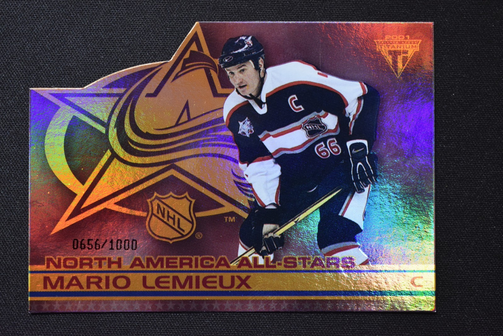 Mario Lemieux 2000-01 Pacific Titanium North America All-Stars /1000 Die-Cut #9