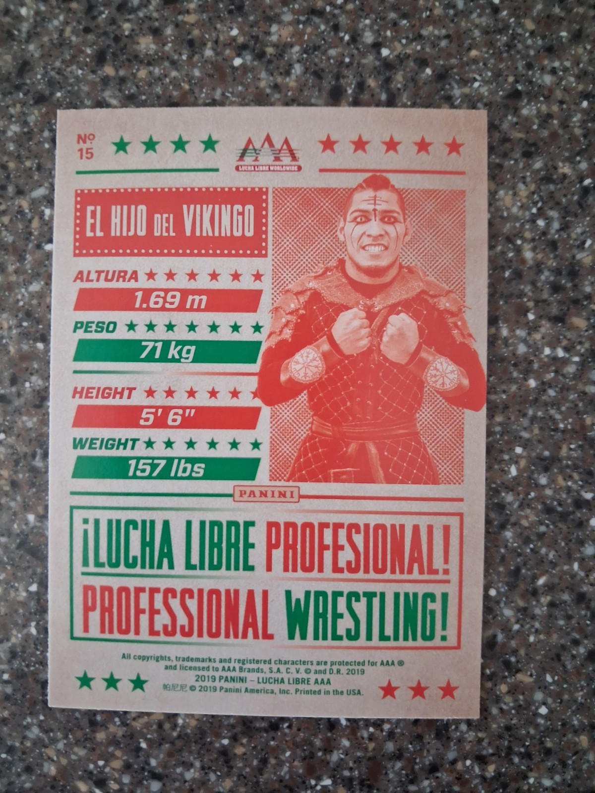 2023 Leaf Heroes Of Wrestling El Hijo Del Vikingo Blue Autograph + 2 AAA cards