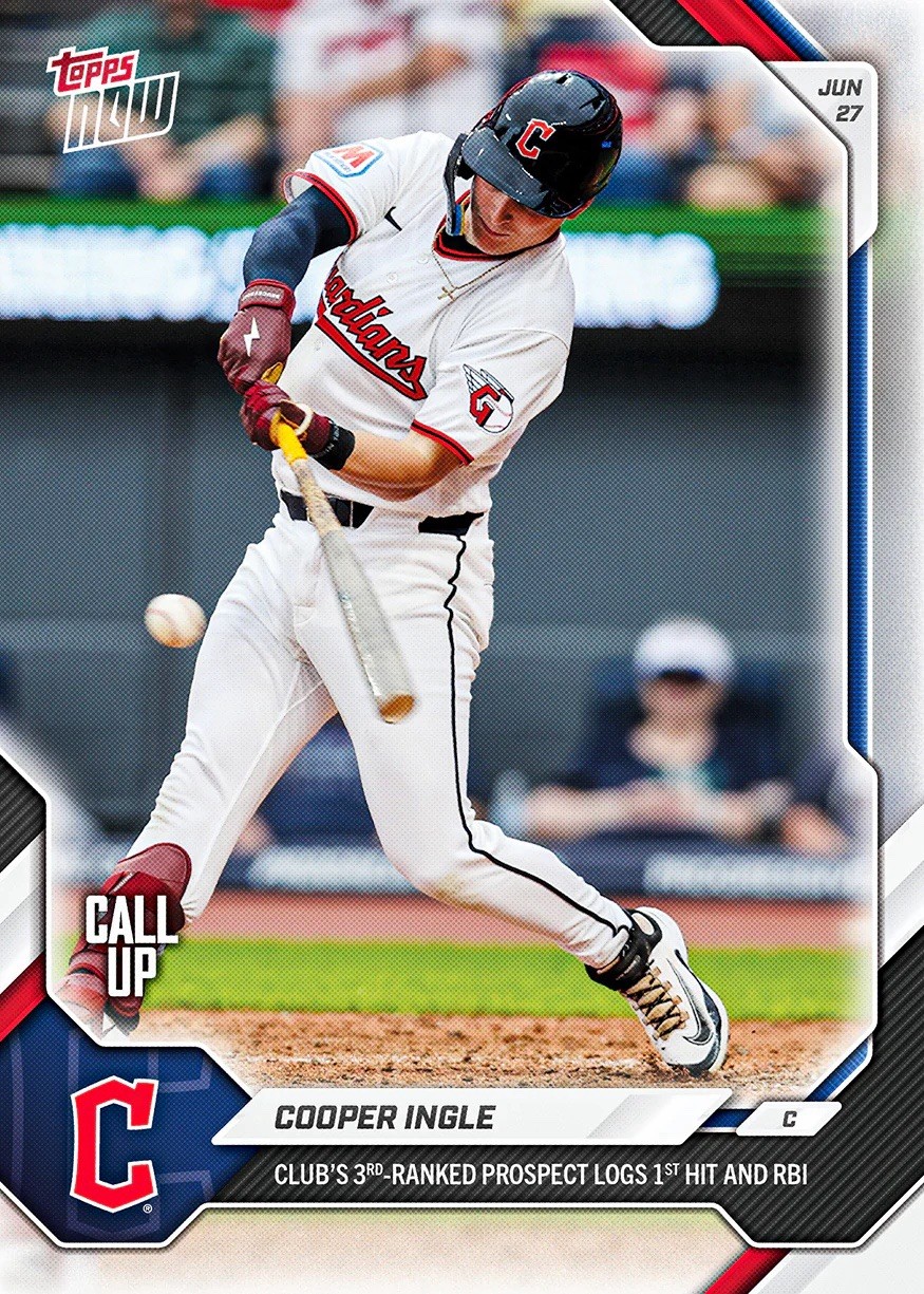 Cooper Ingle Call Up Guardians Prospect 1st Hit 2026 MLB Topps NOW #386 PRESALE