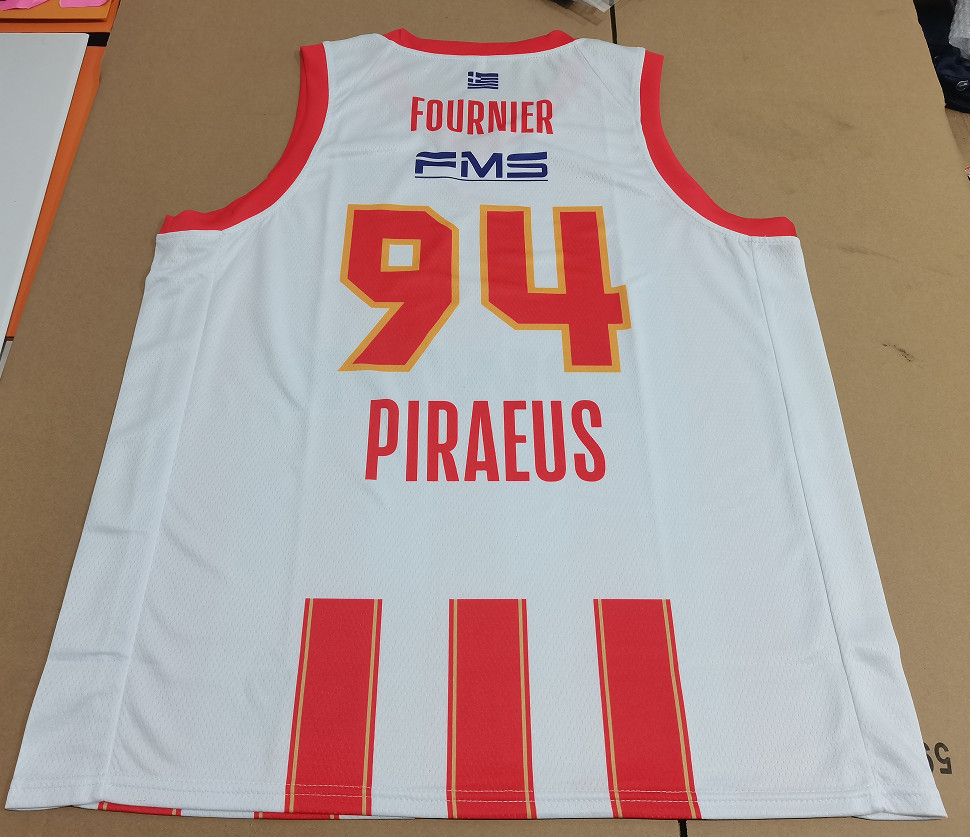 Retro Fournier #94 EuroLeague Piraeus Greece Basketball Jersey Sewn Custom Names