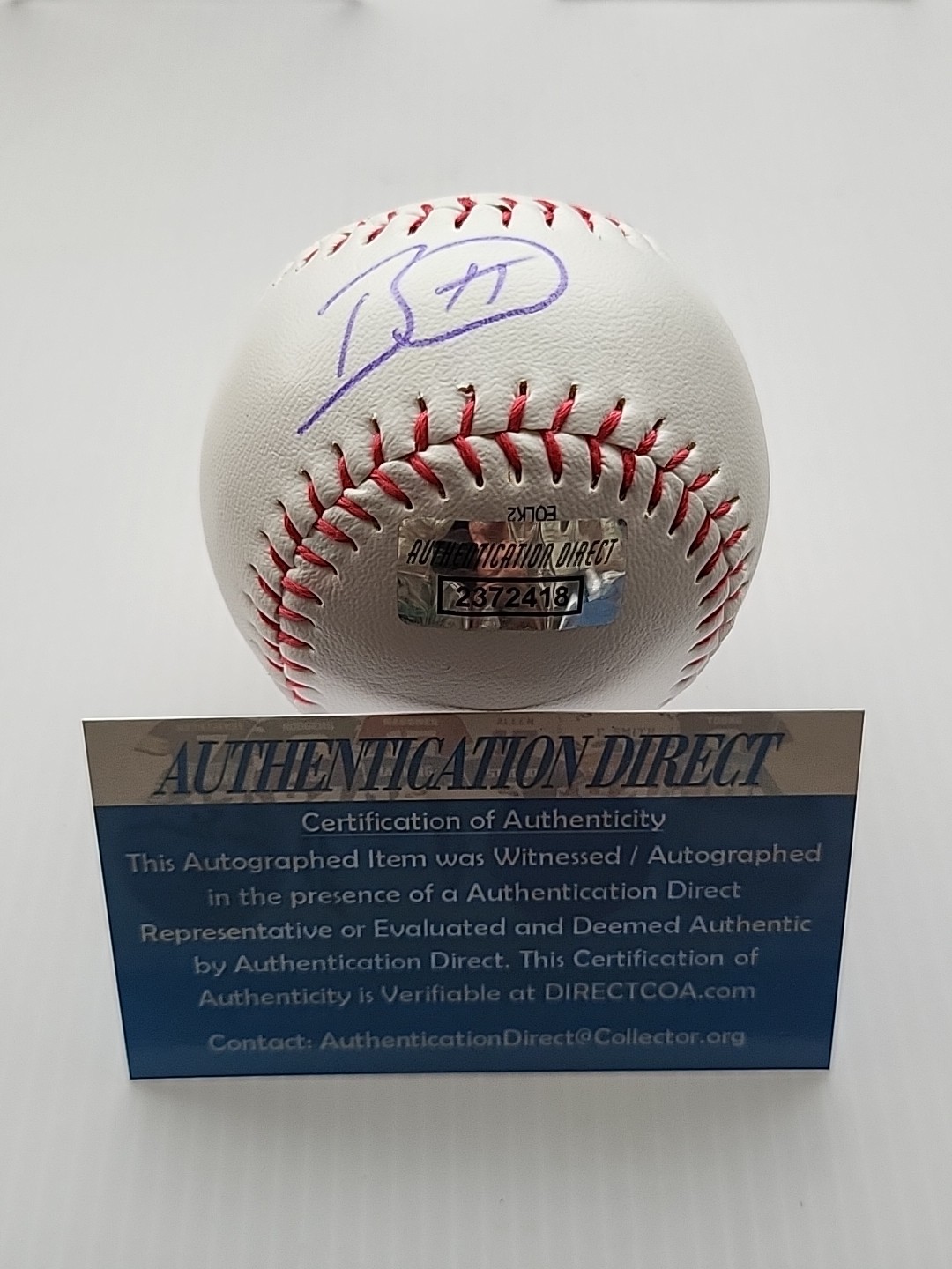 BOBBY WITT JR. Hand-Signed Autographed Baseball with COA and (Protective Case)